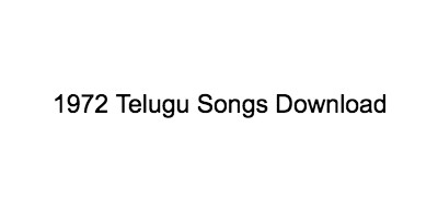 1972 Telugu Songs