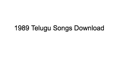 1989 Telugu Songs